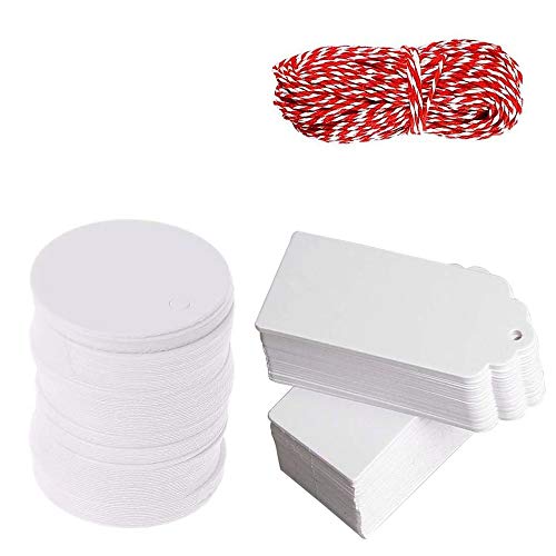 BaiJ Kraft Paper Tags+Jute Twine 200WT