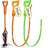 Beatifoyo Drain Snake, Drain Clog Remover,Hair snake Tool Opener, sink snake for Sewer Kitchen Sink Bathroom Tub Toilet Clogged Drains Relief Cleaning Tool(1pc 25 Inch +1pc 20inch)