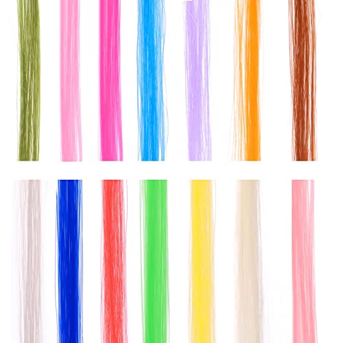 Amaspace 100 Pcs Rainbow Hair Extensions, 20 Inch Colored Hair Extensions Clip In, Colored Hair Clip For Women Kids Gift Cosplay Dress Up Party Highlights (15 Colors, Contains Hair Extension Tools) #TOP2