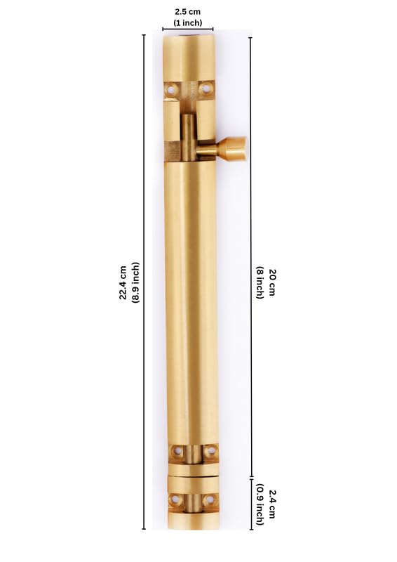 Image of Premium Heavy Aluminium 8 Inch Tower Bolt | Door Stopper | Door Lock Latch for Home, Office Doors,Main Doors,Windows | kundi | chitakni | Chitkini(Gold Finish)(Pack of 12)