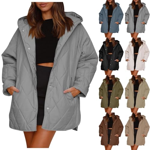 Manteau femme hiver blouson mi-court à capuche matelassée veste parka légère casual