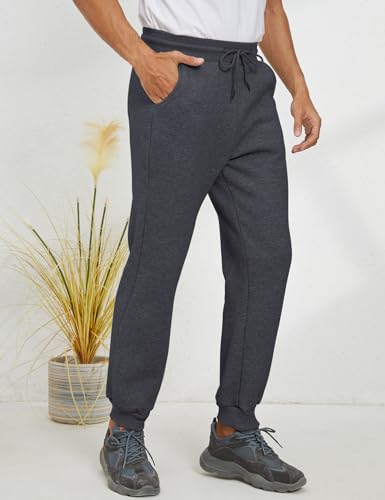 Image of Gihuo Men's Winter Fleece Pants Sherpa Lined Sweatpants Active Running Jogger Pants