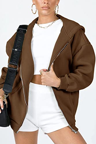 Image of PRETTYGARDEN Women's Fall Zip Up Hoodies Sweatshirts