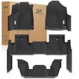 3W Floor Mats Fit Acura MDX 2022-2024 2025 2026 TPE All Weather Custom Fit Floor Liner for Acura MDX 1st, 2nd and 3rd Row, Black