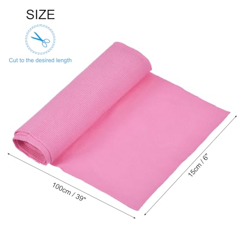 Image of MECCANIXITY 39 inch Elastic Cuffs Ribbed Trims Cotton Fabric Knit Rib Stretch Tape Cuff Sleeve Waistband for Sewing, 6 inch Wide Pink