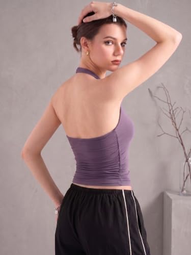 Image of Nexsus Apparels Women's Halter Neck Crop Top| Sleeveless Squre Neck Fitted Cami Top | Casual Wear Top | Available in Plus Sizes