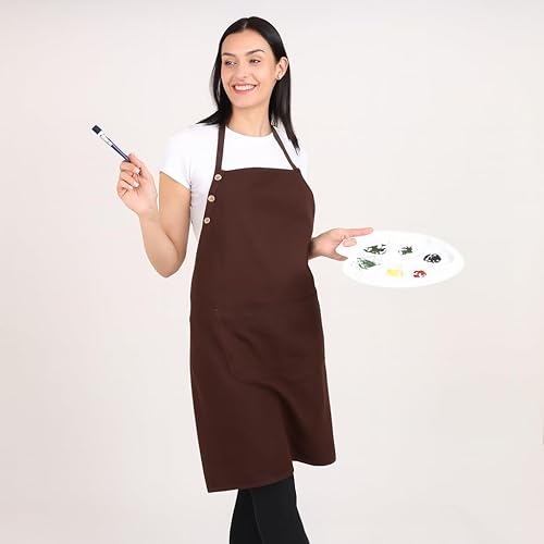 Miniatura 9 de Kitchen Apron Cotton Waterdrop Resistant with adjustable Aprons for Women with Pockets 8 Color option Cooking