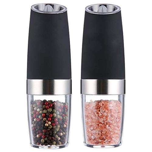 Electric Gravity Salt and Pepper Grinder Set Tesedao Salt Pepper Mill Electric Spices