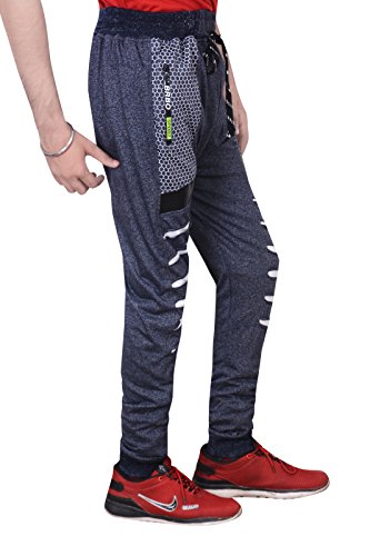 Men's Smart Fit Cotton Lower for Casual Sports Wear ( Blue , Medium )