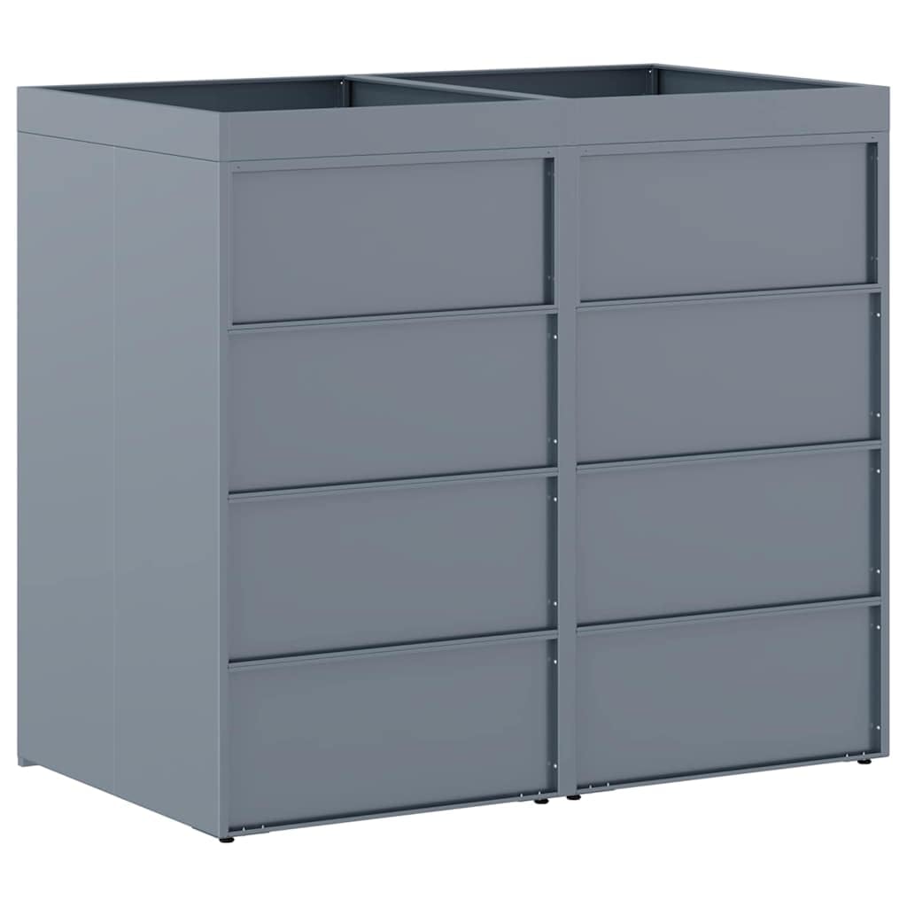 Genérico Almacenamiento de Cubos Wheelie para 2 Cubos Gris Claro,Casa y jardín,Productos del hogar,Accesorios para contenedores de residuos,Soportes para contenedores de residuos-3394748