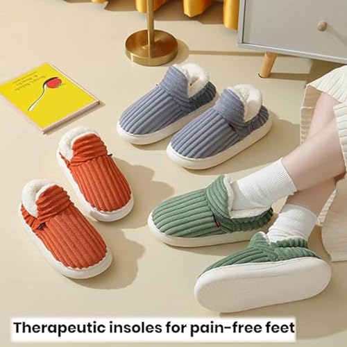 CLOUDEMO Sunmoine Cloud Slippers,Pillow Warm Fuzzy House Slippers, Anti-Skid Cozy Plush for Indoor Outdoor Warm Slippers (Grey,8-8.5)2