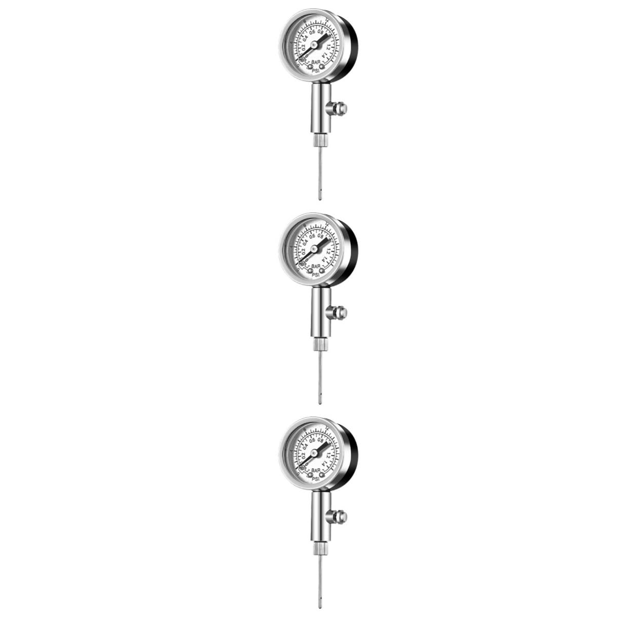 Toddmomy Barómetro Fútbol Americano Compresor Deportes Fuerza Baloncesto con Accesorios De Baloncesto Equipo Indicador Aire Aguja para Inflar Juego Neto Silver Metal