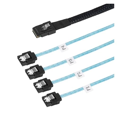 Cable de datos S-AS SFF-8087 a 4 SATA 7Pin 0.5m miniatura 4