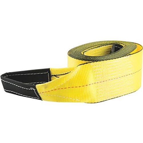 Erickson Manufacturing - 4" x 30' 20,000 lb Tow Strap Yellow w/ Black Wear Material in Pull Loops , Bulk (59705)