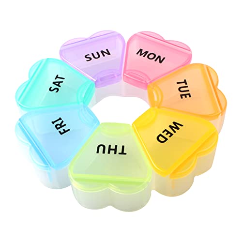 SIHUUU Large Pill Organizer, Arthritis Friendly Weekly Pill Box, Portable Pill Case, Petal-Type 7 Day Pills Medicine Organizer for Vitamin, Fish Oils, Supplement, Medication