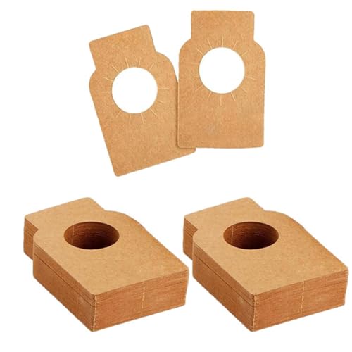 Catálogo de Etiquetas para el vino los 5 mejores. 35 100 etiquetas de papel kraft para botellas de vino, etiquetas colgantes de botellas de doble cara, etiquetas de vino en espacio en blanco (café)