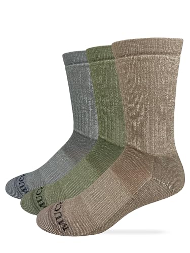 MUCK Boot Mens Merino Wool Year Round Full Cushion Crew Boot Socks 1 Pair Pack (US, Alpha, Large, Regular, Regular, Olive)2