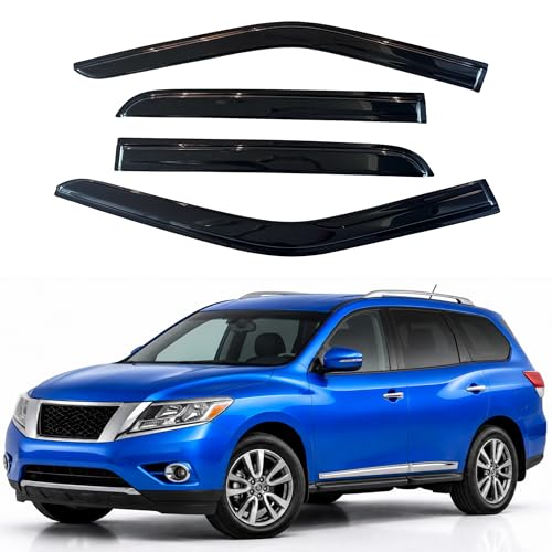 Image of IG Window Visors Fit for 2013-2021 Nissan Pathfinder, Out-Channel Rain Guards Vent Wind Deflectors 4PC, Car Accessories for 13-21 Pathfinder