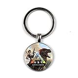 Paquete: bolsa de regalo Ark Survival Evolved Llavero titular de cristal Dome Ark Logo Dragón Hombres Mujeres Llaveros Regalo Llavero Joyería Juego Souvenir Konminry