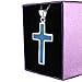Echmeck Sterling Silver Blue Turquoise Cross Pendant – Handmade Jewelry for Men & Women – No Chain Included