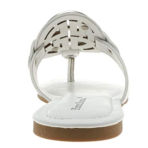Image of Pierre Dumas Women's Medallion Vegan Slide Thong Flip Flop Flat Sandal