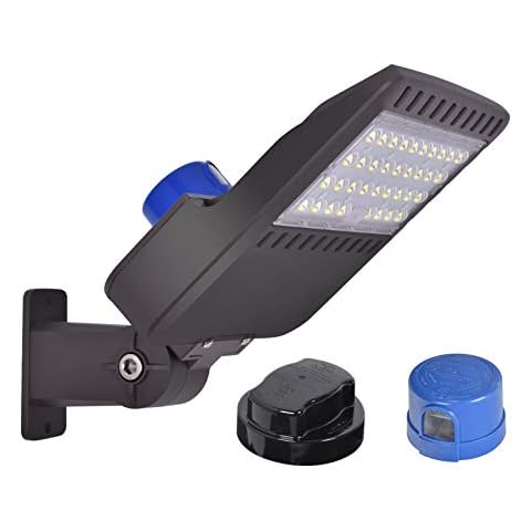 SZGMJIA 150W Parking Lot Lighting, 22,500LM Super Bright 5000K Daylight White, Replaces 1500W Halide, AC100-277V LED Street Lights Shoebox Pole Light with Dusk-to-Dawn photocell for Stadium Roadway Cover