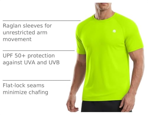 Image of PINSPARK Workout Shirts for Men Short Sleeve UPF 50+ Quick Dry Gym T-Shirt
