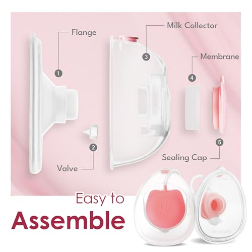 Image of Nenesupply Handsfree Wearable Breastmilk Collection Cara Cups Caracups Compatible with Spectra S1 S2 9 Plus Lansinoh Breast Pumps 24mm Silicone Flanges Replacement Spectra Pump Parts 19 21mm Inserts
