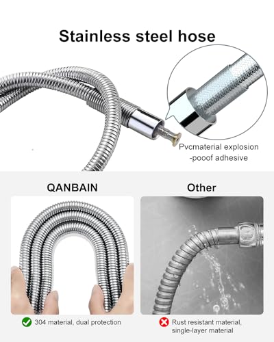 Commercial Sink Faucet,Commercial Faucet with Sprayer Adjustable Center Wall Mounted Restaurant Faucets,12" Spout andPull-Down Pre-Rinse 25” Height Suitable for 1, 2 or 3 Sinks