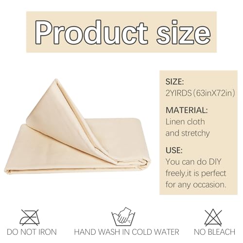 Premium 100% Cotton Unbleached Muslin Fabric - Soft Natural Linen Material for Sewing and Crafting - 63 Inches Wide, Available by the Yard (2 Yards) 3 Premium 100% Cotton Unbleached Muslin Fabric - Soft Natural Linen Material for Sewing and Crafting - 63 Inches Wide, Available by the Yard (2 Yards) - Image 2