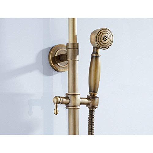 Mitigeur de baignoire rétro en laiton antique avec ensemble douche complet - 7