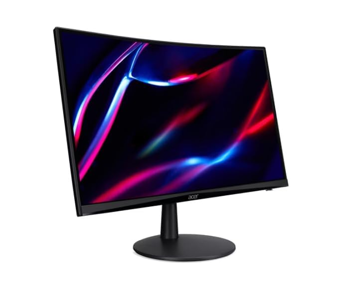 Image of Acer Nitro ED240Q 24-Inch 1500R Curved FHD Monitor | FreeSync, 1ms Response Time, ZeroFrame Design, HDMI, VGA, VESA Mount (100mm) & Dockztorm USB Port Expander Black