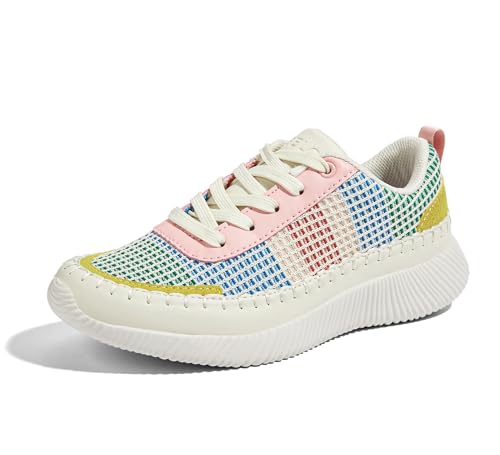 Image of BELOS Women's Glitter Shoes Sparkly Lightweight Metallic Sequins Tennis Shoes Casual Retro Braided Walking Shoes
