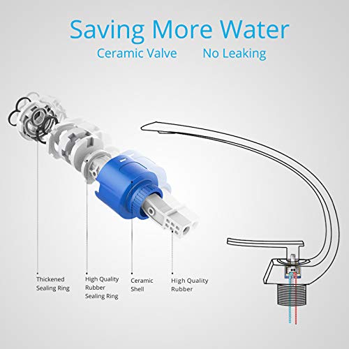 Wovier Chrome Bathroom Sink Faucet With Supply Hose,Unique Design Single Handle Single Hole Lavatory Faucet,Basin Mixer Tap Commercial #TOP3