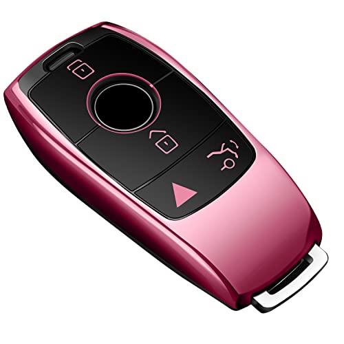 Image of Tukellen for Mercedes Benz Key fob Cover,Special Soft TPU Key Case Protector Compatible with Mercedes Benz 2017-2021 E-Class 2018-2021 S-Class 2019-2021 A-Class C-Class G-Class-Pink