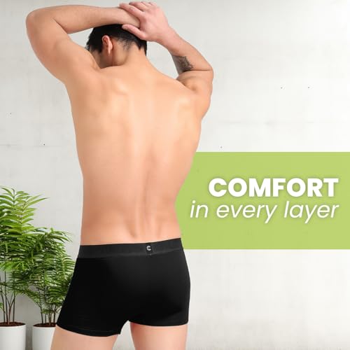 Image of Freecultr Organic Cotton Elastane Stretch Underwear for Men Breathable Comfortable Trunks Innerwear Sweat Absorbing Undergarments with Ultrasoft Waistband