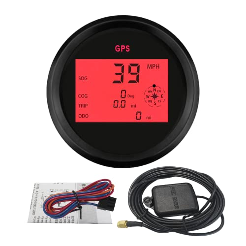 ELING IP67 Waterproof 85mm GPS Digital Speedometer Kit ODO for Mini Van Motorcycle RC Car UTV ATV LED Speed Gauge with Backlight 9-32V