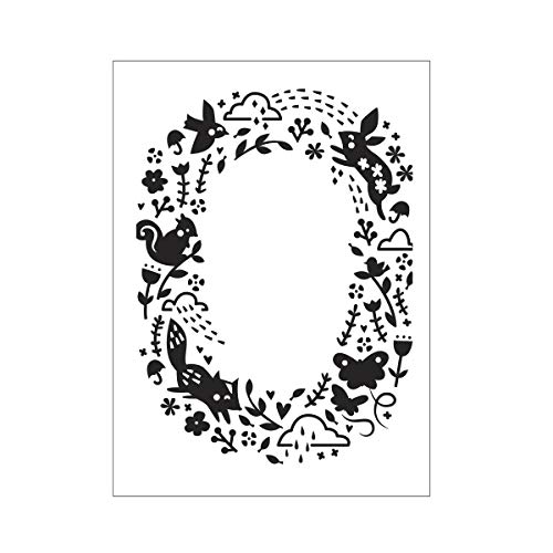 Darice Pochoir Pour Gaufrage A6 Animal Pattern Open Oval Embossing Stencil, Transparent/Green