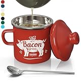 PGYARD Mini Bacon Grease Container With Strainer -...