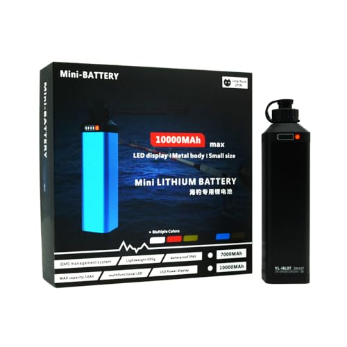Image of Super Mini 14.8V 10000 mAh Electric Reel Battery. Aluminum Alloy Rustproof Case. Compatible with Daiwa & Shimano Electric Fishing rReels. High Performance and Reliable Power Supply