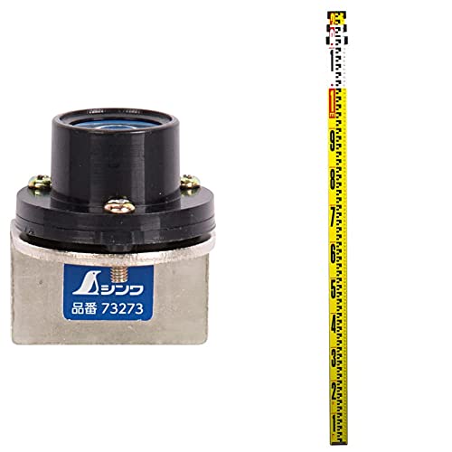 シンワ測定(Shinwa Sokutei) 丸型気泡管 アルミスタッフ II用 ブルー &アルミスタッフ II 3m3段 表面10oピッチ 裏面1oピッチ 目盛付 73264【セット買い】