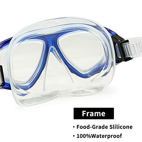 EnzoDate Optical Diving Gear Kit Myopia Snorkel Set, Different Strength for Each Eye Nearsighted Dry Top Scuba Mask - Image 3