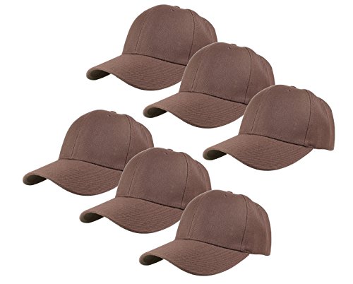 Image of Gelante Plain Blank Baseball Caps Adjustable Back Strap Wholesale Lot 6 Pack