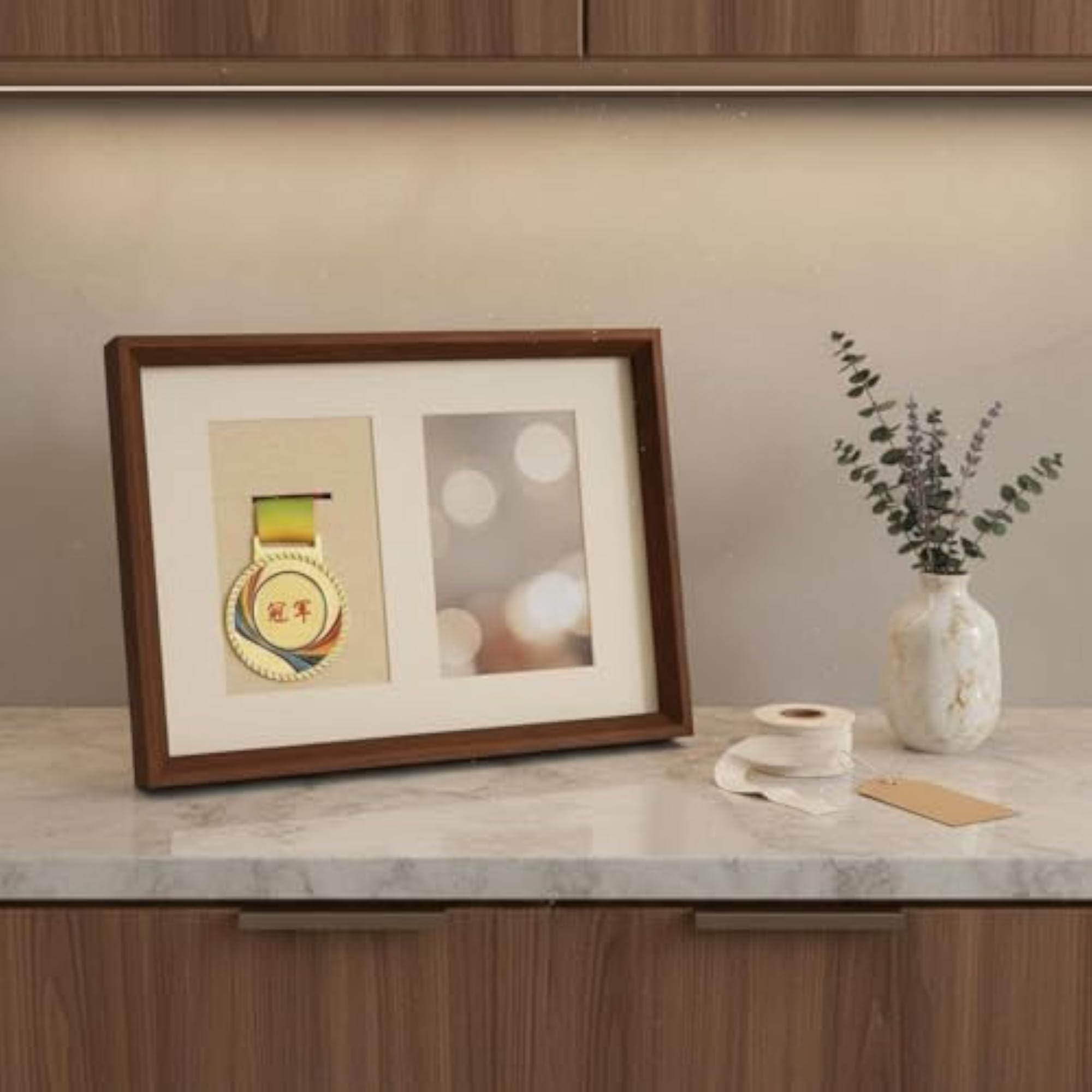 Solid Wood Medal Holder Display Case, 7 Inch