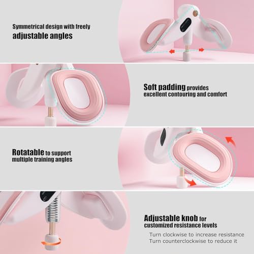 Image of Thigh Master 10-35KG Adjustable Pelvic Floor Muscle Trainer Portable Kegel Exercise Device Women Men Exercise Equipment for Gym Workout-Multi Color (Pink-Pelvic)