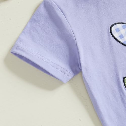 Image of Toddler Baby Boy Easter Rabbit Outfit Short Sleeve Bunny Carrot Smocked T-shirt Elastic Waist Shorts Summer Clothes