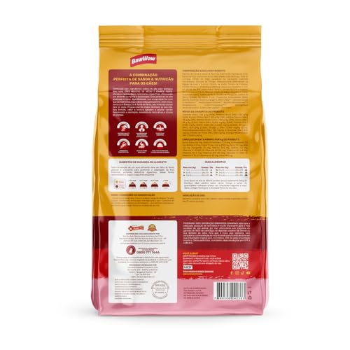 Ração Baw Waw para cães adultos médios e grandes sabor Carne, Frango e Arroz - 2.4kg