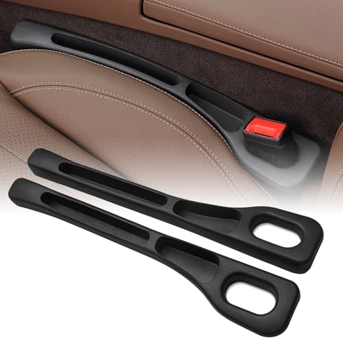 Hshenjhu 2 Pièces Remplissage De Siège Intérieur, Combleurs d'Espace pour Siège de Voiture Universels, Bandes De Remplissage Anti-Fuite Car Seat Gap Filler, pour Plupart des Modèles de Voitures(Noir)