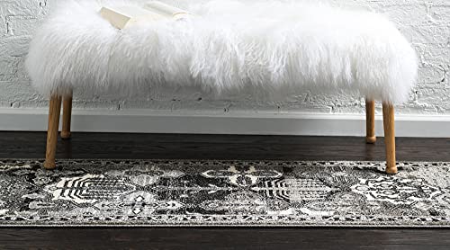 Unique Loom La Jolla Collection Patchwork, Vintage, Farmhouse, Contemporary Area Rug, 2 X 6 Ft, Ivory/Gray #TOP3