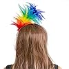 LMOGWL 2pcs bandeau de plume coloré, coiffure de carnaval bandeau de plume arc - en - ciel cerceau de cheveux cosplay coiffure de plume Pâques Halloween Fête de mariage #2